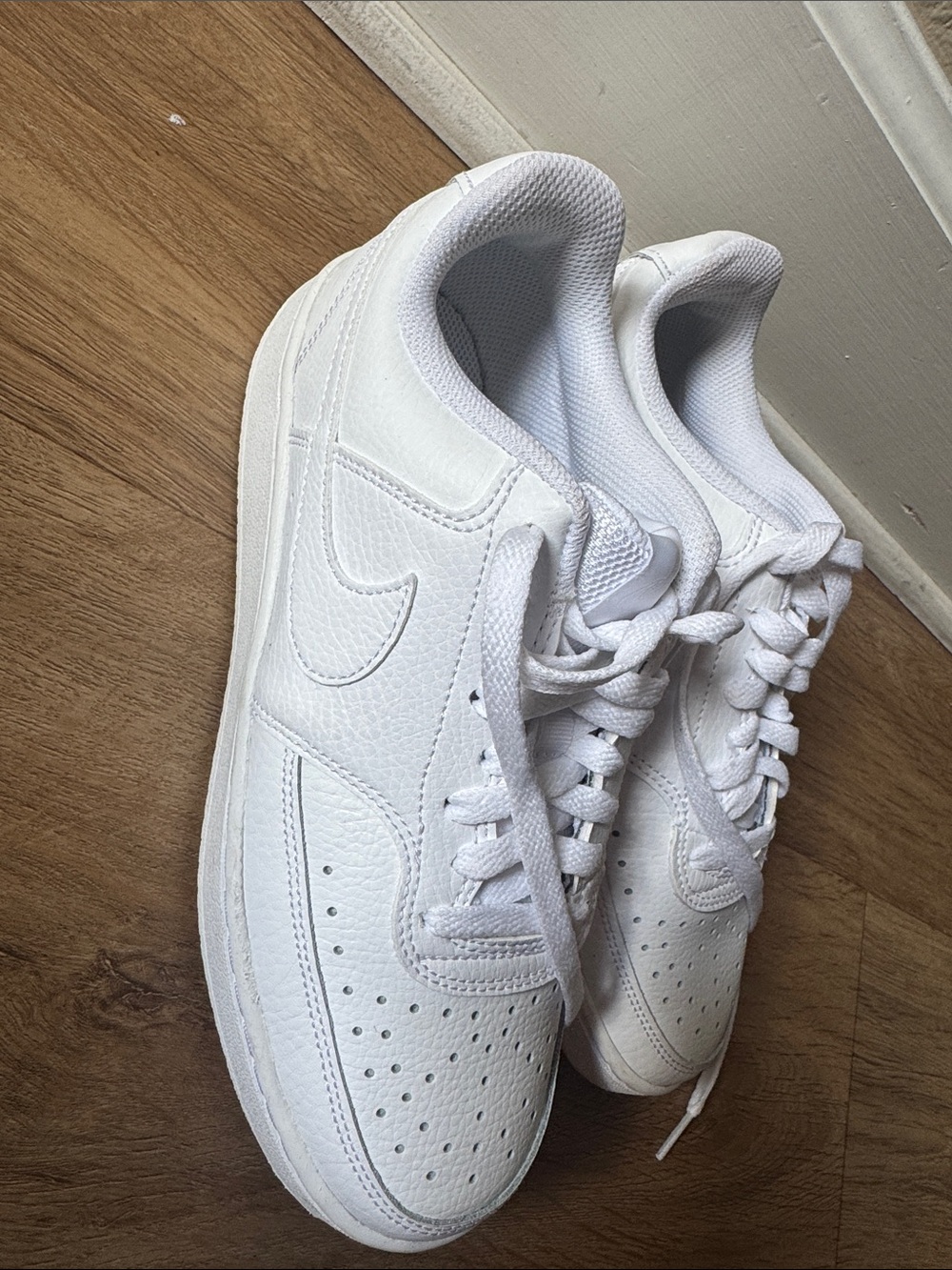 Nike Men's Court Vision Next Nature White Low-Top Leather Sneakers